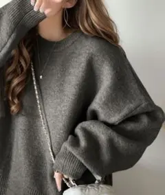 classicalelf　コクーンシルエットミックスカラー　オーバーサイズニット