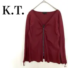 K.T レディース M ボルドー レース カットソー 美品 エレガント