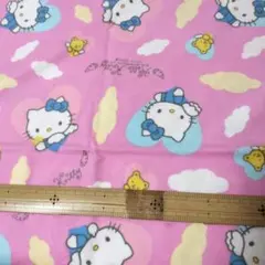 難あり　105×約59　1998年　ハローキティ プリント生地 綿　平成初期