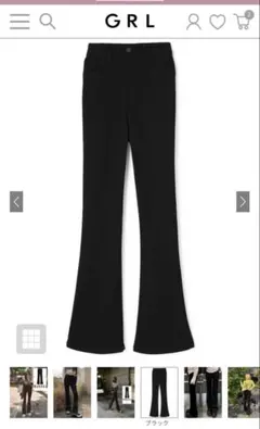 GRL ストレッチフレアパンツ ブラックのサムネイル