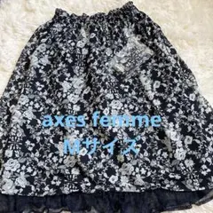 axes femme アクシーズファム 花柄 フレアスカート M ネイビーのサムネイル