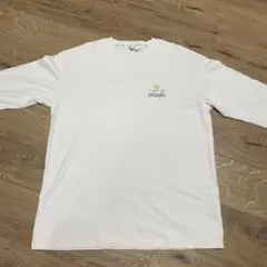 ホワイト ロゴ刺繍 長袖カットソー