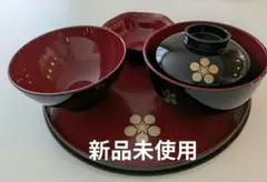 【新品未使用】お食い初め 食器セット 未使用歯固め石付き 漆器