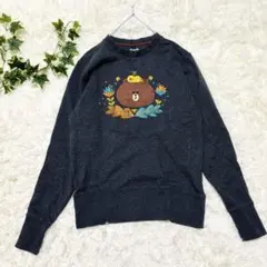 LINE FRIENDS トレーナー 長袖 ビックプリント Uネック