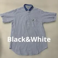 Black & White ストライプ半袖シャツ　Mのサムネイル