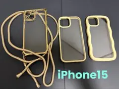 iPhone15ケース 3点セット ストラップ付