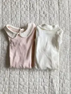 ロンパース2点セット ピンク ホワイト