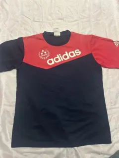 adidas 半袖シャツ M ネイビー/レッド