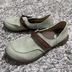 【希少カラー】Re:getA M 23㎝ ワンベルト モカシンシューズ 水色のサムネイル