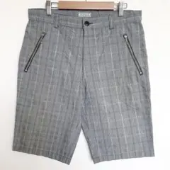 訳あり　ビームス　ハーフパンツ　ストレート　ミリタリー　グレー　グレンチェック柄のサムネイル