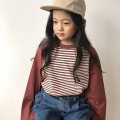 ボーダー ラグラン ロンT