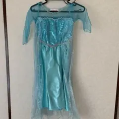 エルサ風水色ドレス（スパンコール付き）110cm 女の子