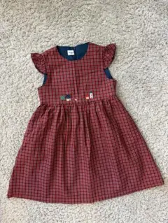 Familiar定番 チェック柄ワンピース　120cm
