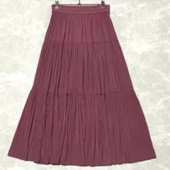 美品✨ストロベリーフィールズ ティアードスカート ウエスト総ゴム ピンク Fのサムネイル
