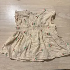 petit main 花柄刺繍 トップス 80