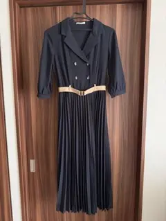 REDYAZEL ダークネイビー ダブルブレスト ワンピース