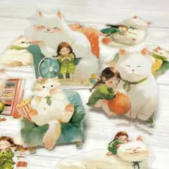 ◤コラージュ◢✨新品✨　PETシール　大きなペット　くつろぎ　10枚入り　動物