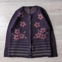 90s vintage フェアリーグランジ 花柄 ニットカーディガン M 레트로