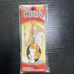 考える秋田犬 ストラップ