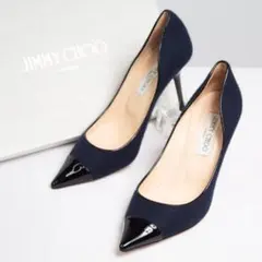 Jimmy Choo 紺色（ネイビー）ハイヒール　36 1/2 24cm相当JC Jimmy Choo 紺色（ネイビー）ハイヒール 36 1/2 24cm相当JC - メルカリ