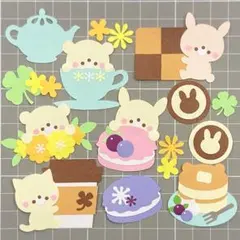 626　ティータイム　アルバム　ペーパークラフト　クラフトパンチ　動物　花