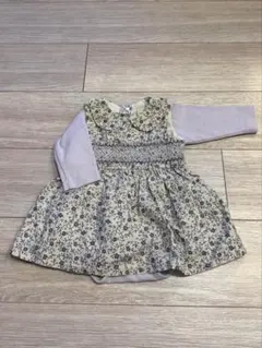 petit main 花柄ワンピース、ロンパースセット