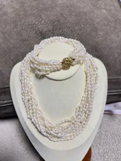 アクセサリーネックレス本珍珠10連、90g（102）