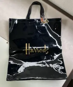 希少品 ハロッズ黒トートバック Lサイズ
