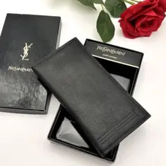 美品 Yves Saint Laurent 長財布 レザーブラック サンローランのサムネイル
