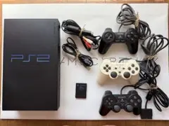 PlayStation 2 本体 + コントローラー3つ + メモリーカード