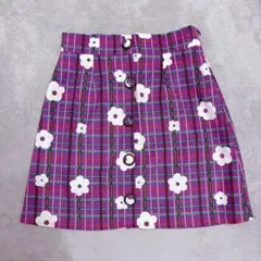titty&Co. ミニスカート(スカパン) パープル/デイジー/チェック柄