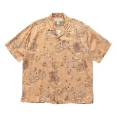 古着 ISLAND REPUBLIC シルク 開襟 アロハシャツ メンズXL