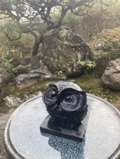 ふくろう　オブジェ　置物　古美術　黒　梟