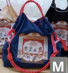 新品未使用　刺繍エコバッグ 猫　ネイビー Mサイズ