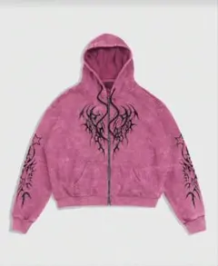 ホットピンク トライバル柄 パーカー