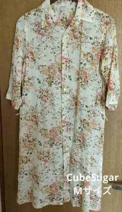 CubeSugar 花柄 シャツワンピース Mサイズ総柄