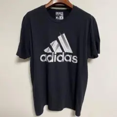 adidas アディダス ロゴプリント Tシャツ XL 黒