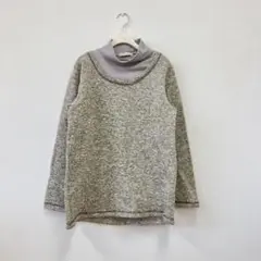 BS Saddle モックネックインナー付き クルーネックセーター レイヤードL