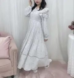 訳あり 人気evelyn オリジナルフリルプリーツワンピース ロングワンピース春