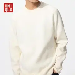 514 UNIQLO ウォッシャブルミラノリブクルーネックセーター　XL
