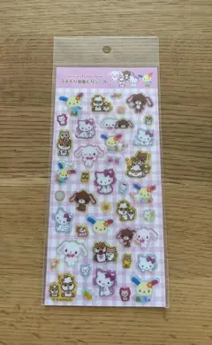 正規品　新品未開封！サンリオキャラクター　ラメ入り樹脂もりシール　平成ミックス
