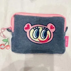 エンジェルブルー　ナカムラくん刺繍デニムポーチ