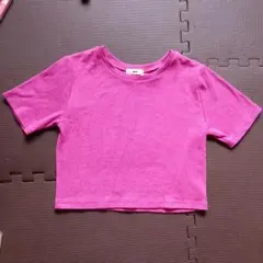 WEGO 半袖 　サマーニット　ピンク Lサイズ　ショート丈　Tシャツ風のサムネイル