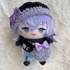 【黒＆紫】ベレー帽 ポシェット セット にじぱぺっと ぬい服 10cm