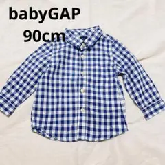 babyGap ベビーシャツ 90cm18-24ヶ月 青と白のチェック