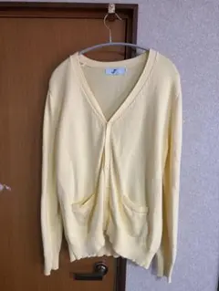 JK イエロー Vネック カーディガン