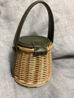 【新品タグ付き】ZARA ラタンバスケットバッグ