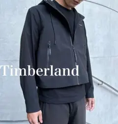 Timberland ショート丈 ナイロンジャケット テクノ 黒 XL フード付