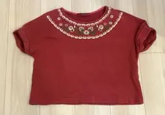 刺繍入り赤半袖Tシャツ　ANNA SUI