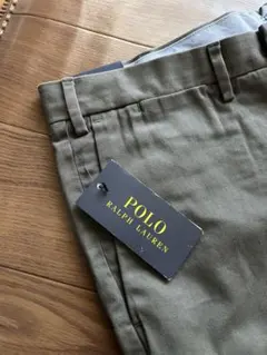 【タグ付き】大きめ ラルフローレン スリムチノパン W38/L34 ダークグレー